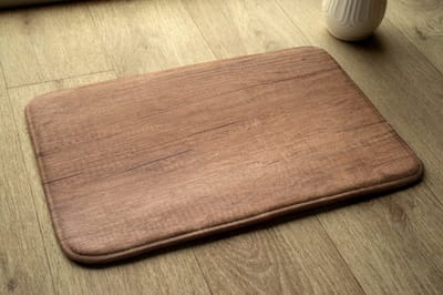 Coloray Badmat - Bruin Badkamer Kleed - Houten bord Luxe Badmat - Mat voor Badkamer - Polyester - Bad Mat - Toiletmat - 75x45 cm