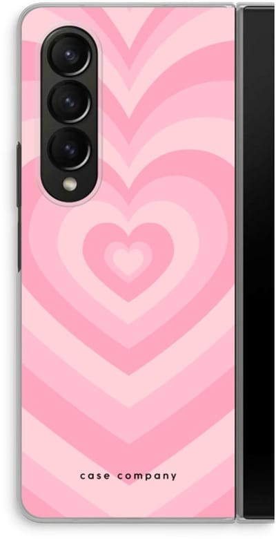Case Company® - Hoesje geschikt voor Samsung Galaxy Z Fold4 hoesje - Hart Roos - Soft Cover Telefoonhoesje - Bescherming aan alle Kanten en Schermrand