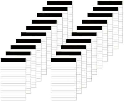 20-pack kleine notitieblokken 3 x 5 inch - 30 vellen per blok - dik papier - ideale zakelijke en schoolnotities
