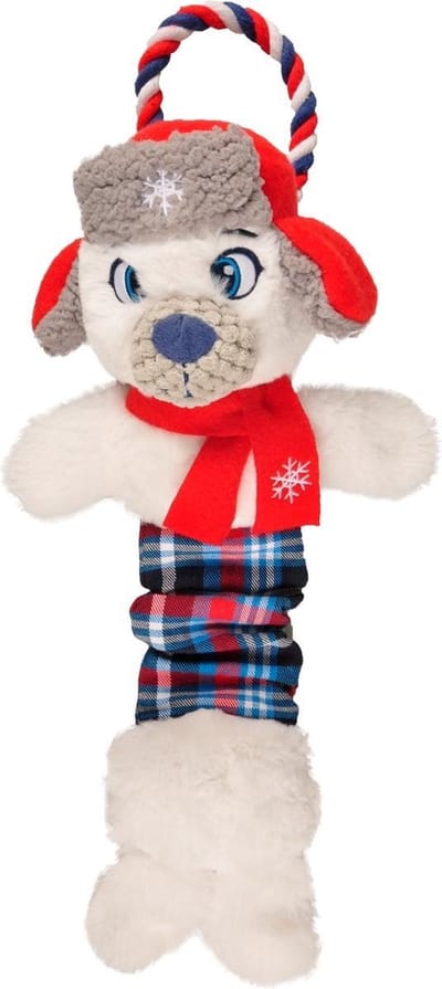Flamingo - Hondenspeelgoed knuffel Kerst Polar beer - Wit - 8 x 20 x 47 cm