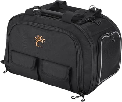Fietsmand Huisdier - Draagtas Hond - Veilig Vervoer - Waterdicht Polyester - 48 x 33 cm - Zwart