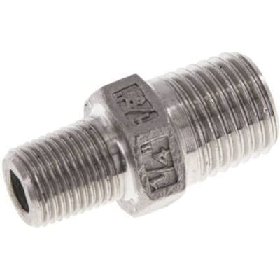 1/8'' NPT x 1/4'' NPT RVS Borstnippel 16 Bar [2 Stuks]
