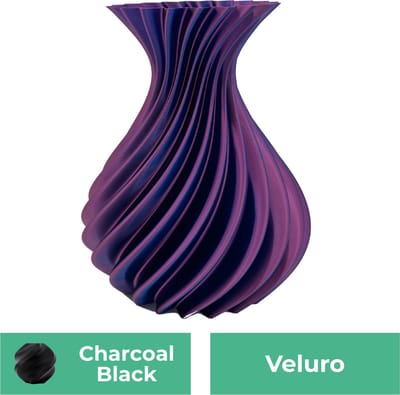 Veluro design vaas – Decoratieve vaas - Zwart - 3d geprinte vaas – geschikt voor droogbloemen - 34CM
