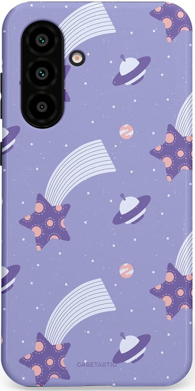 Casetastic Hoesje Geschikt voor Samsung A56 / A36 - Stijlvolle Beschermende Duo-layer Case - Sterrenhemel Lila