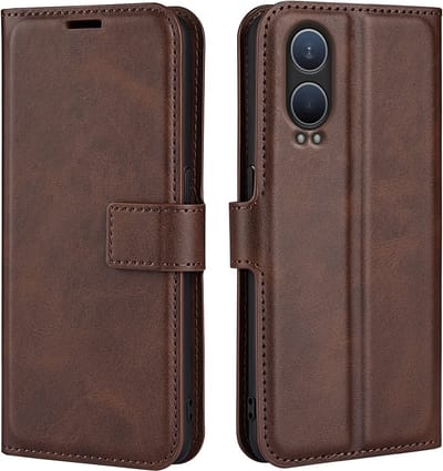 Coverup Hoesje - Geschikt voor OnePlus Nord CE4 Lite 5G Hoesje - Coverup Deluxe Book Case - Donkerbruin