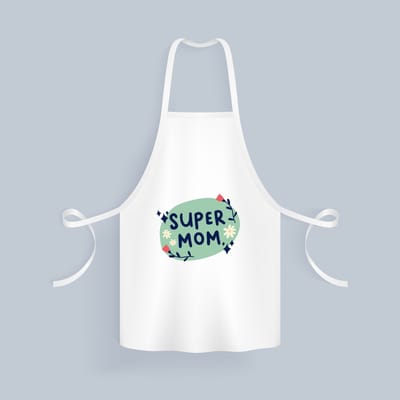 Akyol - super mom Keukenschort - Moeder - mama - moederdag - cadeau - verjaardag - kado - 82 bij 71 cm