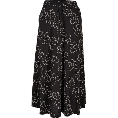 Urban Classics - Viscose Midi Lange rok - XS - Zwart/Wit