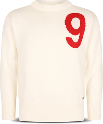 FC Kluif 'Spits' knitted trui wit - Maat S / Small - Heren lifestyle sweater - Nummer 9 trui