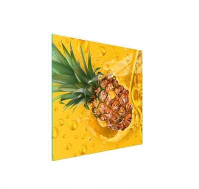 TMK ArtDeko - Snijplank van Gehard Glas - 50x52cm - Ananas Print - Veelzijdige Bescherming