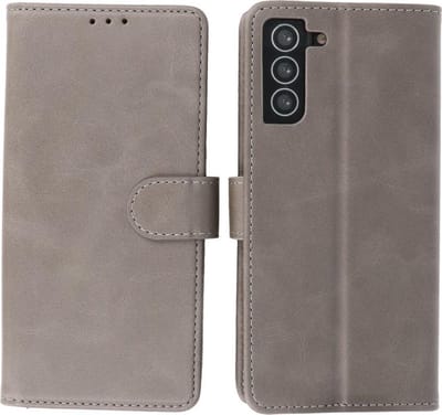 Hoesje Geschikt voor Samsung Galaxy S21 Plus - Book Case Telefoonhoesje - Kaarthouder Portemonnee Hoesje - Wallet Cases - Grijs