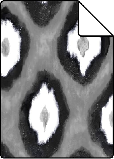 Proefstaal Origin Wallcoverings behang ikat motief zwart en wit - 26,5 x 21 cm - 346919-S