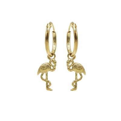 Karma symbols oorbel flamingo goud M1392