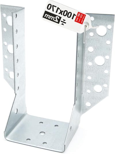 Balkschoen U-vorm - Houtverbinder Bevestiger - Houten Constructies - 2mm Verzinkt Staal - 100 x 170 mm - Zilver