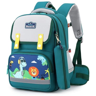 Nieuwe Kinder Schooltas voor Basisschoolleerlingen Superlichte Cartoon Jongens Rugzak voor Rugbescherming Taillebescherming Lastvermindering gray