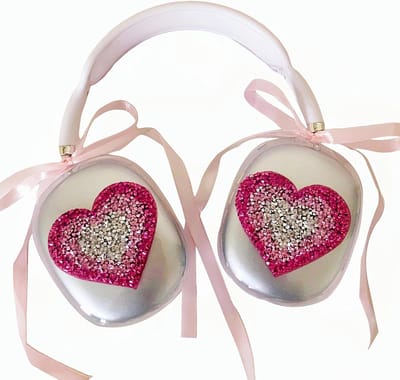 Hoesje voor AirPod Max - Oordopjes Cover Beschermhoes - Muziek Luisteren - Handgemaakt met Strass