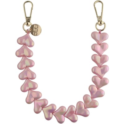 123watches Telefoonkoord Heart - roze glimmend - goud - Geschikt voor iPhone en andere smartphones