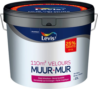 Levis - Mur Velours - Wit - 10 L