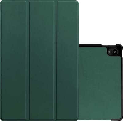 Hoes - Geschikt voor Lenovo Tab P11 Plus - Dun & Stevig - Trifold Bookcase - Hard Cover - Hardcover Book Case - Tablet Hoesje - Donkergroen
