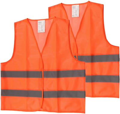 B-Tech Veiligheidshesje - 2x - Oranje - one size - met Reflectie - Veiligheidsvest - Reflectievest - Veiligheids