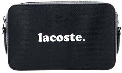 LACOSTE Leren Schoudertas Chantaco Animation 2 Crossover Bag Anthracite Zwart Veelkleurig