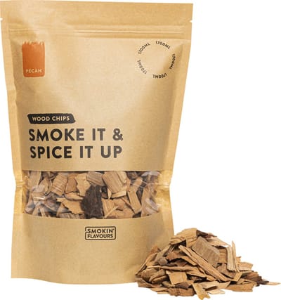Rook Snippers 1700 ml Pecan | Authentieke Smaakverrijking | Perfect Formaat & Natuurlijke Kleur | BBQ Rooksmaak | Ideaal voor Vlees & Vis Grillen