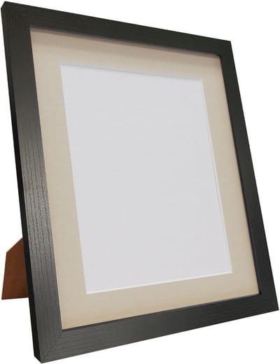 Zwarte Fotolijst met Lichtgrijze Passe-partout voor 18x12 inch Foto