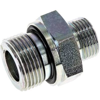 UN 13/16''-16 x G 3/4'' Verzinkt Stalen Borstnippel ORFS 400 Bar - Hydrauliek - FL2S-M-EZE-013U-034G-O