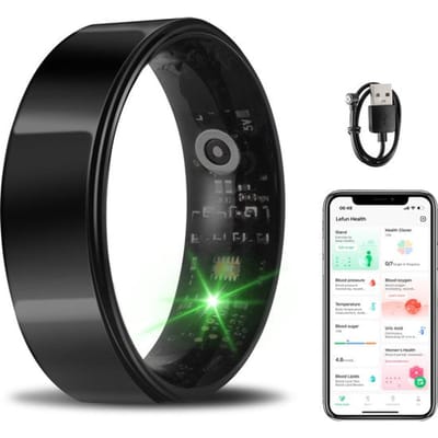 Smart Ring - Maat 7 - voor Dames en Heren - Activity Tracker - Wearables - Zwart - van Saaf