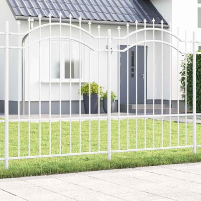 vidaXL - Tuinhek - WOERDEN - 240 - x - 190 - cm - Poedercoated - staal - Wit