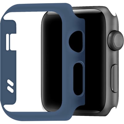 Telefoonglaasje Hoesje - Geschikt voor Apple Watch 1\ Apple Watch 2\ Apple Watch 3 - Kunststof - 42mm - Blauw