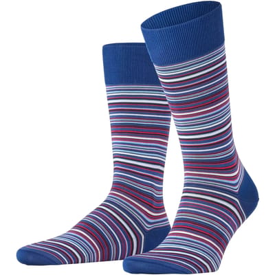 FALKE Microblock gedessineerd katoen sokken heren blauw - maat 41-42