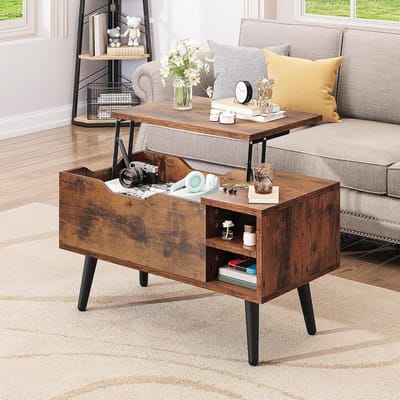 Salontafel met lifttop - Opbergtafel Koffietafel - Woonkamer Organiseren - Verborgen Compartiment - 80 x 40 x 61.5 cm