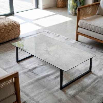 Coloray Tafelblad - Glazen Blad - 100x50 cm - Grijs - Rechthoek Glazen Tafelblad - Tuintafelblad - Tafelblad Buiten - Tafelblad Voor Buiten - Buiten Tafelblad woonkamerdecoratie
