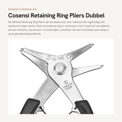 Dailygoods- Retaining Ring Tang - Dubbel Gebruik - Verstelbaar - Antislip Handvat - Hoogwaardige Gereedschapsstaal - Voor Ringen 10mm tot 40mm - Snap Ring Pliers