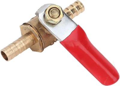 Mini Koper Waterafsluiter Set van 5 Stuks - Kwartslag Kranen met Mannelijke Draad en Snelle Aansluiting voor 6mm Slangen, Ideaal voor Afvoeren en Waterbeheer