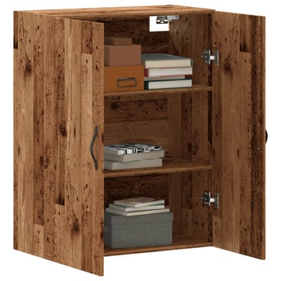 vidaXL - Wandkast - 69,5x34x90 - cm - bewerkt - hout - oud - houtkleurig