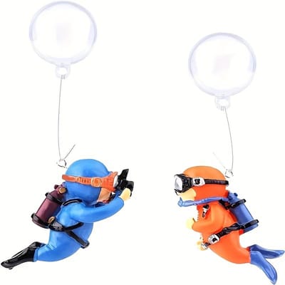 Livé® Aquarium Duikers – 2 Schattige PVC Decoraties