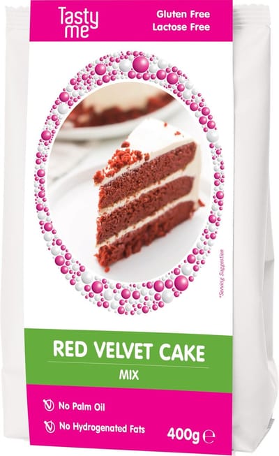 Red velvet cake mix glutenvrij 400g - glutenvrij bakken - Tasty Me