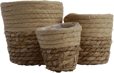 Basket grass dia12-L12-W12-H11.50cm beige