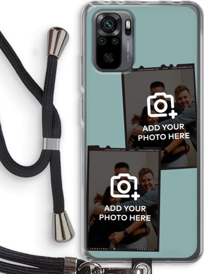 Gepersonaliseerd - Case Company® - Hoesje met koord geschikt voor Xiaomi Redmi Note 10 Pro hoesje met Koord - Polaroid Zwart - Telefoonhoesje met Zwart Koord - Bescherming aan alle Kanten en Over de Schermrand
