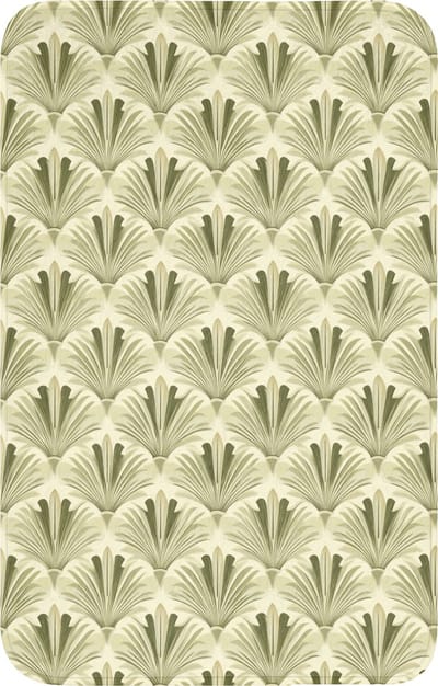WC mat 50x80 cm - Antislip - Klassiek - Waaier - Groen - Toiletmat - Vloermat - Douchemat - Toilet tapijt - Toiletmatten