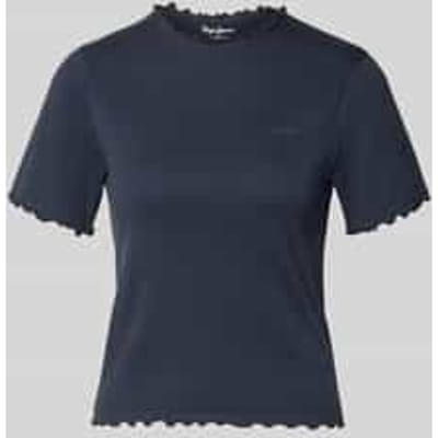 slim fit T-shirt van katoenmix model 'NORA'