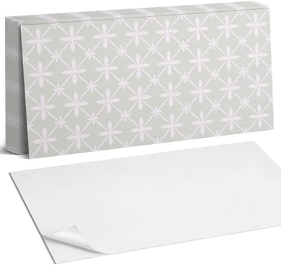 Coloray Plaktegels - Bloemenpatroon in mesh Zelfklevende Wandtegels - 40 cm x 20 cm - Grijs Plaktegels - 10 stuks - Rechthoek PVC Tegels - Plaktegels Badkamer - Vloertegels Zelfklevend - Vinyltegels Vloer Zelfklevend - Portugese Tegels