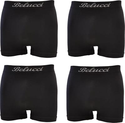 Belucci heren boxershorts set van 4 stuks zwart maat S