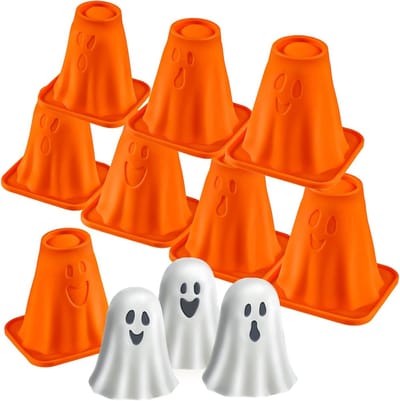 Halloween IJsblokjes Mallen - 8 Stuks Ghost Jelly Mallen voor IJs, Chocolade en Kaarsen