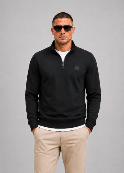 Boss Zetrust Truien & Vesten Heren - Sweater - Hoodie - Vest- Zwart - Maat 3XL