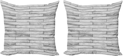 ABAKUHAUS rustieke decoratieve kussenhoes, 2 stuks, parket retro, 40x40 cm, taupegrijs