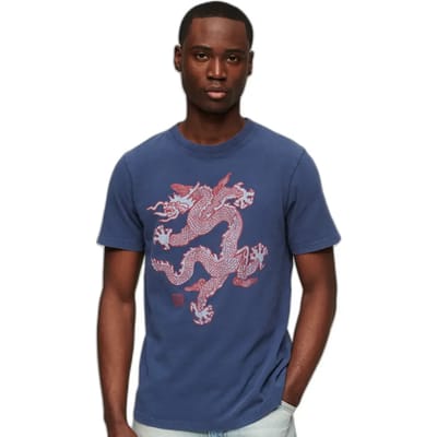 Superdry X Komodo Vintage T-shirt Blauw Grootte: XL