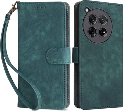 Coverup Hoesje - Geschikt voor OnePlus 12 Hoesje - Coverup Book Case met Koord - Groen