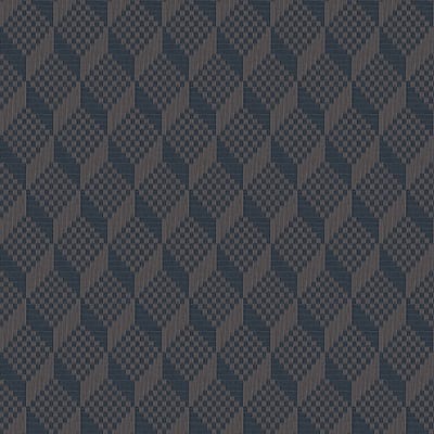 Dutch Wallcoverings - Grace 3D stitched cube charcoal - vliesbehang - 10m x 53cm - GR322307